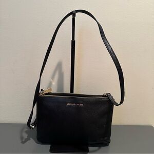 Michael Kors Black Leather Shoulder Bag. Crossbody.